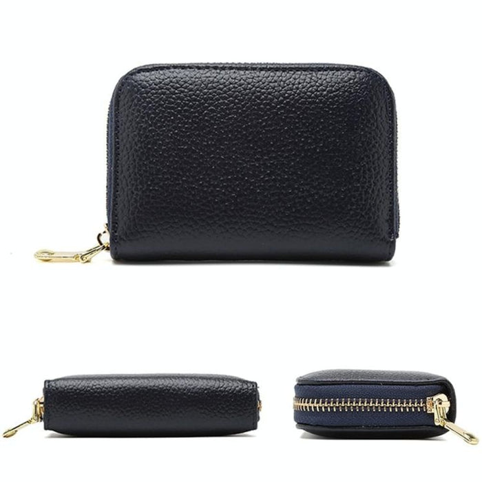 Rfid Protected Cowhide Wallet With Zipper