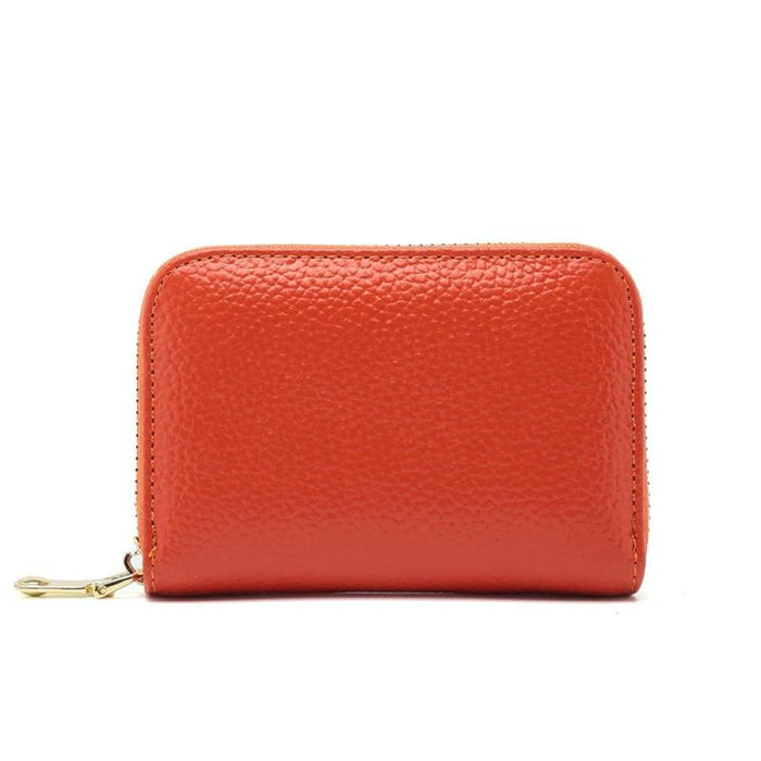 Rfid Protected Cowhide Wallet With Zipper