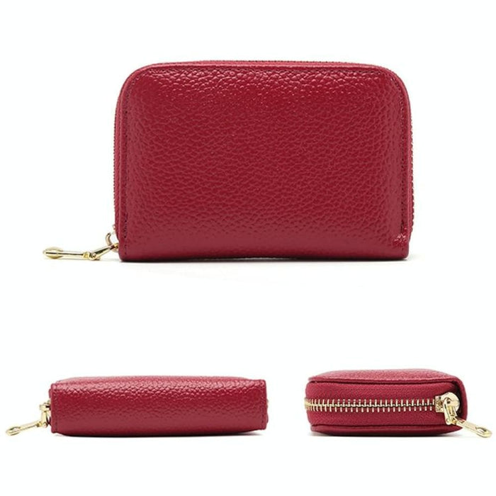 Rfid Protected Cowhide Wallet With Zipper