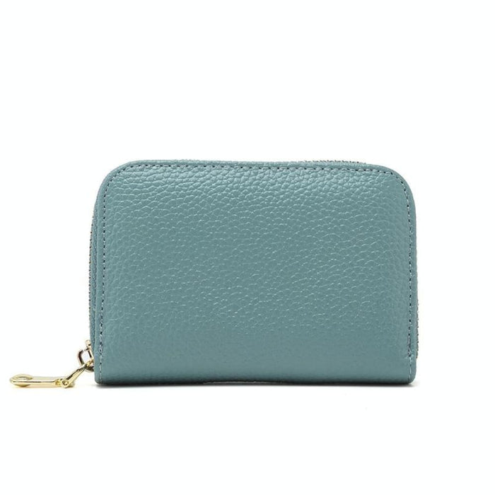 Rfid Protected Cowhide Wallet With Zipper