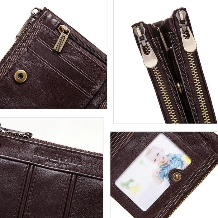 Rfid Protected Double Zip Mens Coin Purse