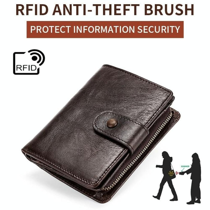 Rfid Protected Multi Functional Leather Wallet