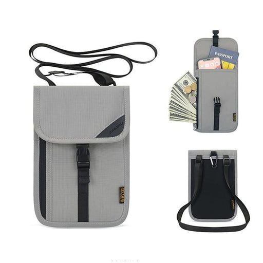 Rfid Travel Passport Bag With Neck Strap