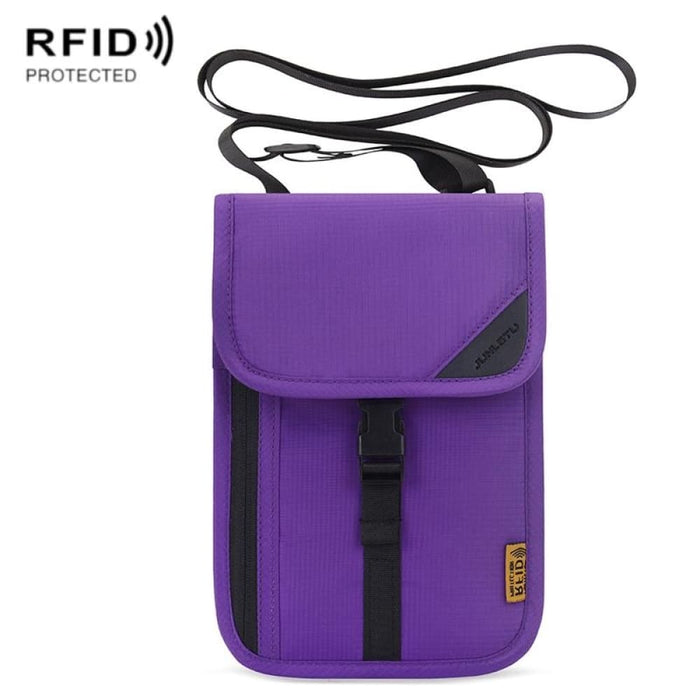 Rfid Travel Passport Bag With Neck Strap