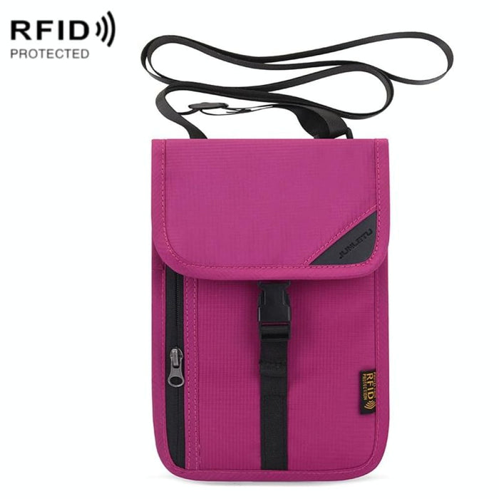Rfid Travel Passport Bag With Neck Strap