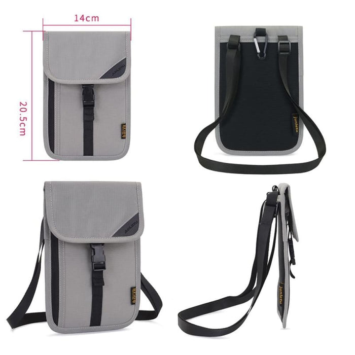 Rfid Travel Passport Bag With Neck Strap