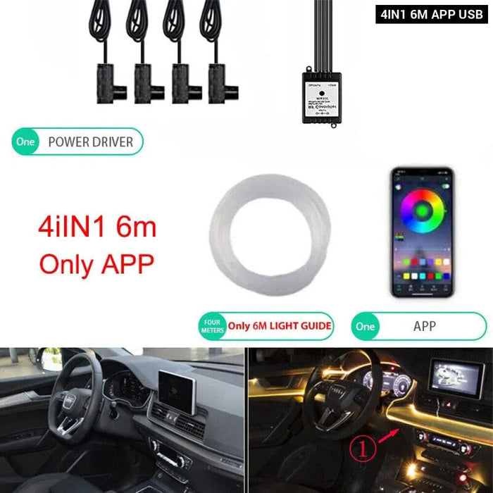 Rgb Car Led Interior Lights with Wireless Control
