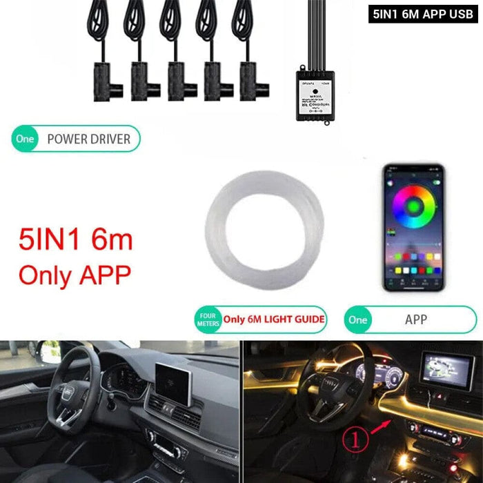 Rgb Car Led Interior Lights with Wireless Control