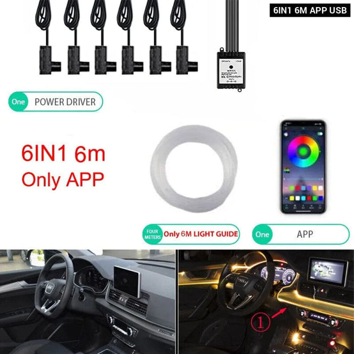 Rgb Car Led Interior Lights with Wireless Control
