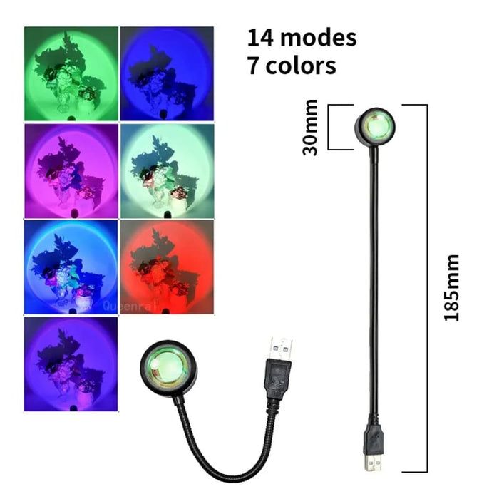 Rgb Sunset Projection Lamp for Photography Selfies Parties