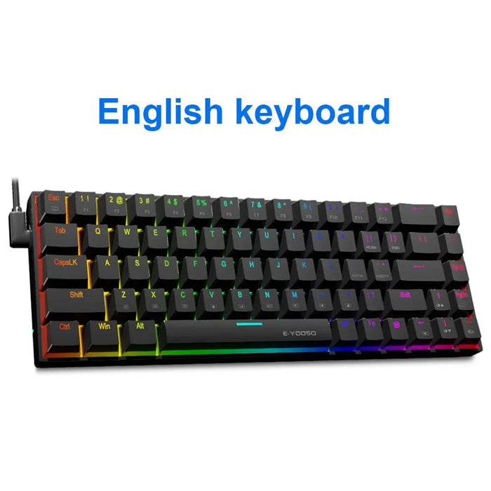 Rgb Usb 60 Mini Mechanical Gaming Keyboard Red Switch 68