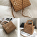 Rhombus Pattern Women Handbag Texture Leather Crossbody Bag