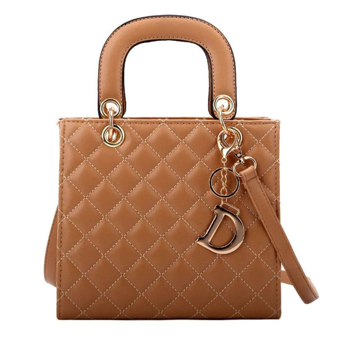Rhombus Pattern Women Handbag Texture Leather Crossbody Bag