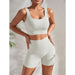 Ribbed Yoga Set Crop Tank And High Waist Shorts