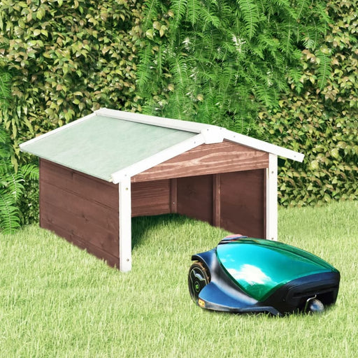 Robotic Lawn Mower Garage 72x87x50 Cm Mocca and White