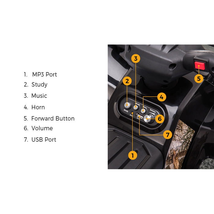 Ride On Car Electric Atv Bike Vehicle For Toddlers Kids Rechargeable Black