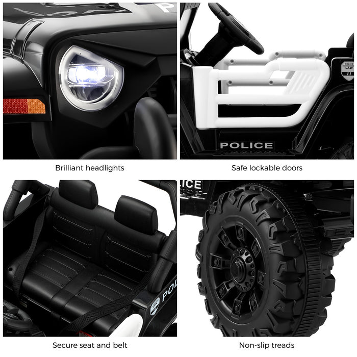 Kids Police Ride On Car Jeep 12V Electric Toy Remote Control Battery Cars