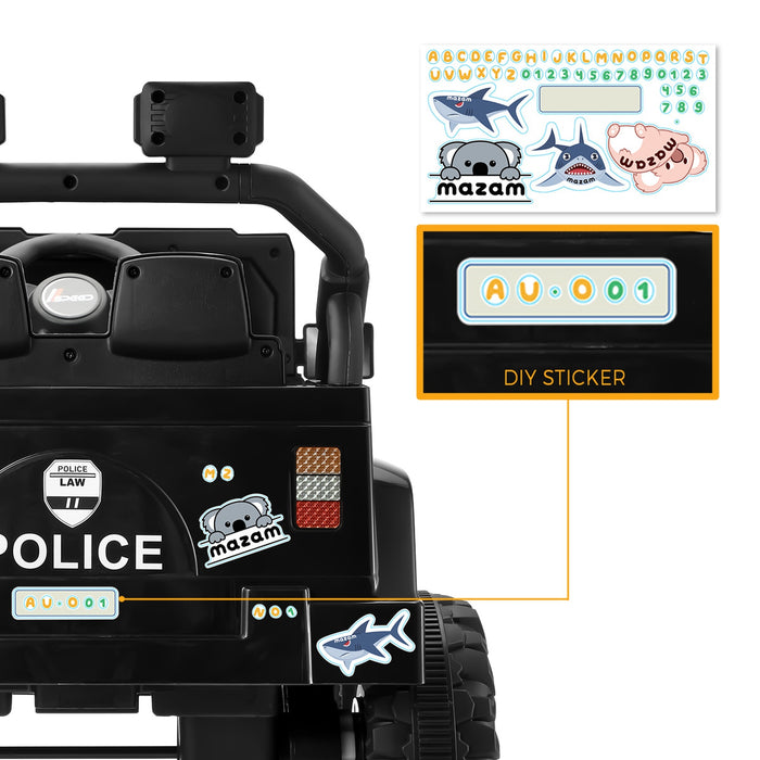 Kids Police Ride On Car Jeep 12V Electric Toy Remote Control Battery Cars