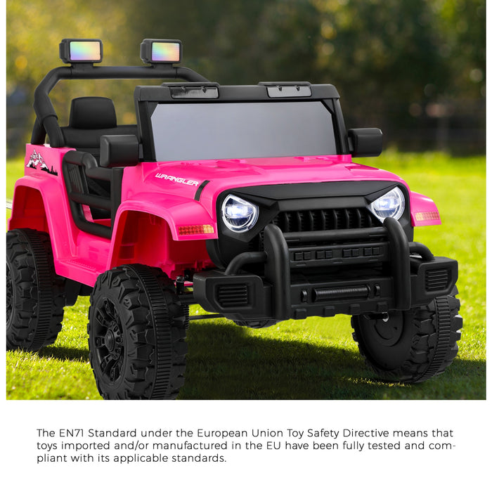Kids Ride On Cars Remote Control 12V Electric Toy Jeep Horn Music Car Pink