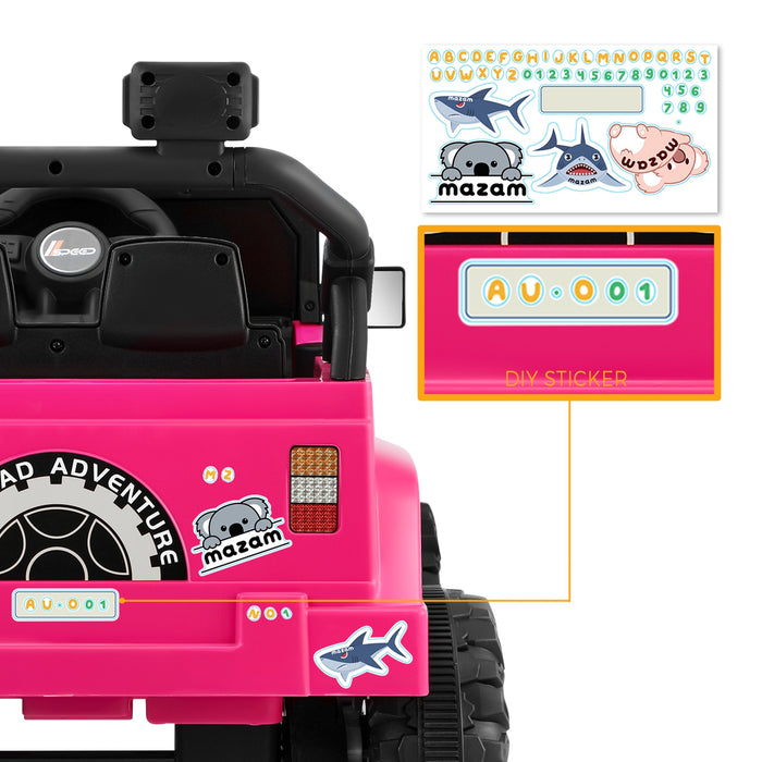 Kids Ride On Cars Remote Control 12V Electric Toy Jeep Horn Music Car Pink