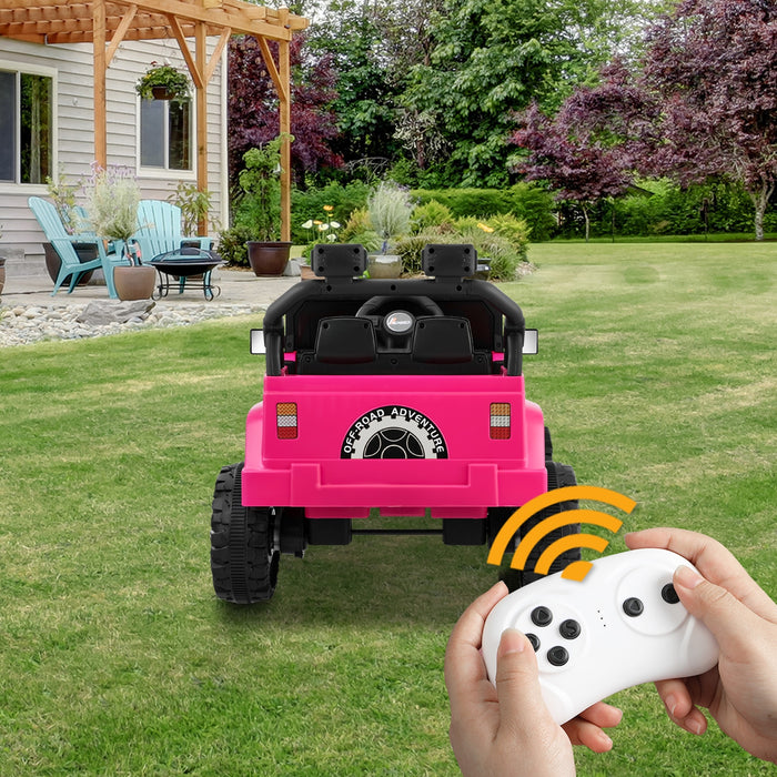 Kids Ride On Cars Remote Control 12V Electric Toy Jeep Horn Music Car Pink