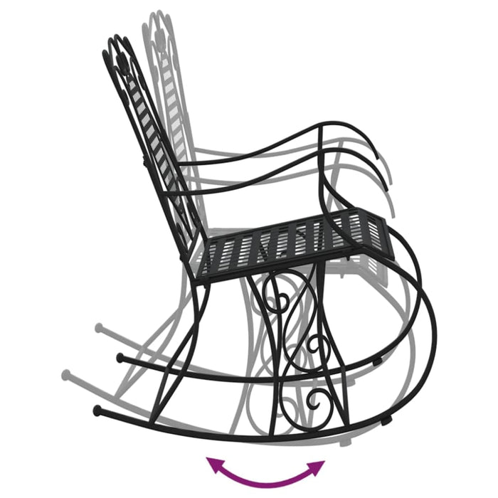 Rocking Bench 84 Cm Black Steel Tonntb