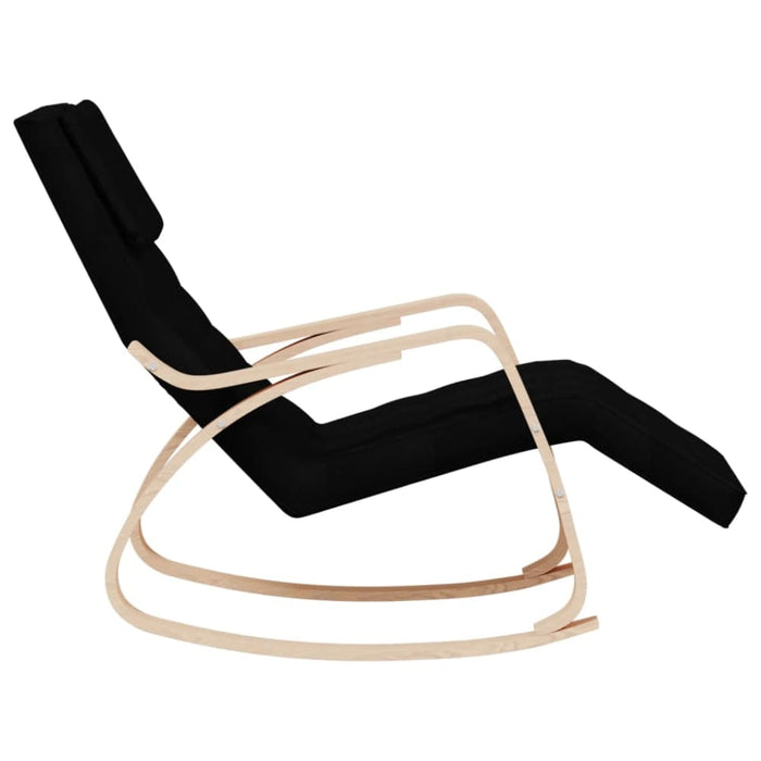 Rocking Chair Black Fabric Tpobii