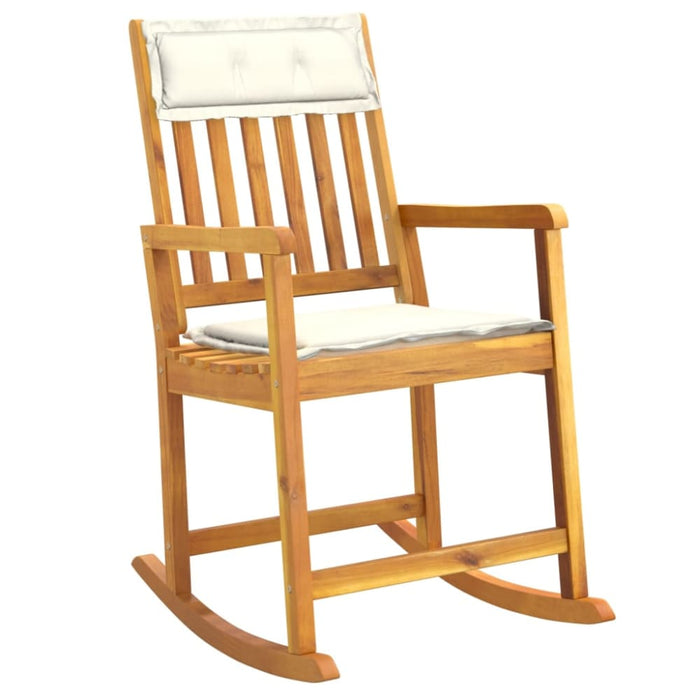 Rocking Chair with Cushions Solid Wood Acacia Tlbbxp