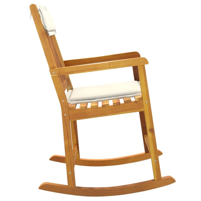 Rocking Chair With Cushions Solid Wood Acacia Tlbbxp