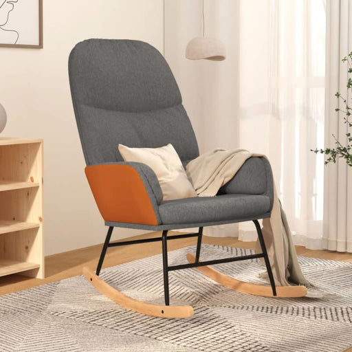 Rocking Chair Light Grey Fabric Taobax