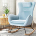 Rocking Chair Velvet Armchair Feeding Blue