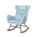 Rocking Chair Velvet Armchair Feeding Blue