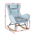 Rocking Chair Velvet Armchair Feeding Blue