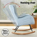 Rocking Chair Velvet Armchair Feeding Blue