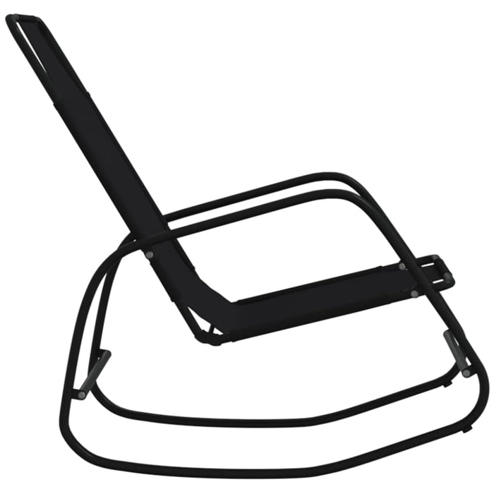 Rocking Sun Lounger Black Steel and Textilene Tonoxa