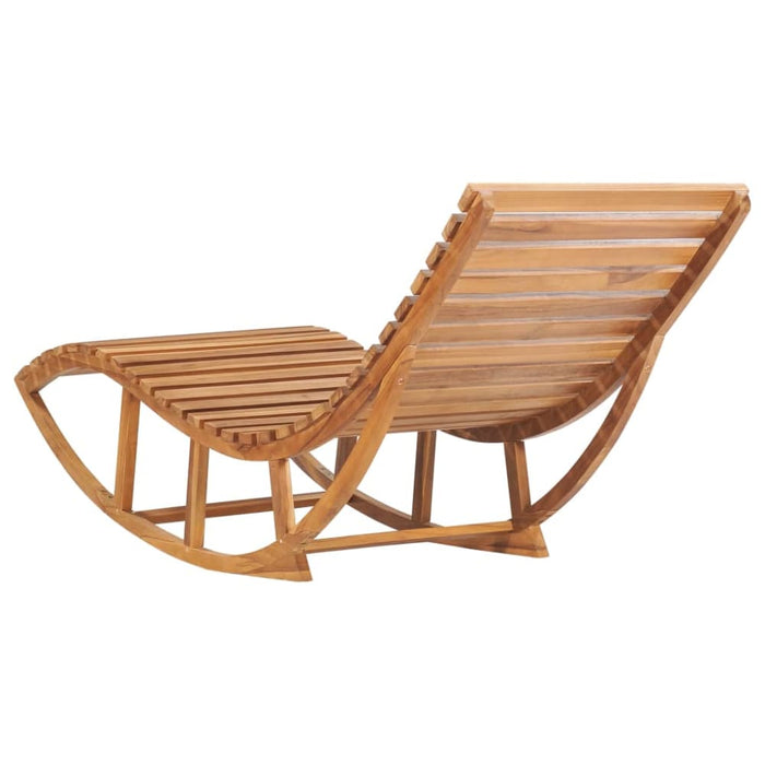 Rocking Sun Lounger With Cushion Solid Teak Wood Tbltttp