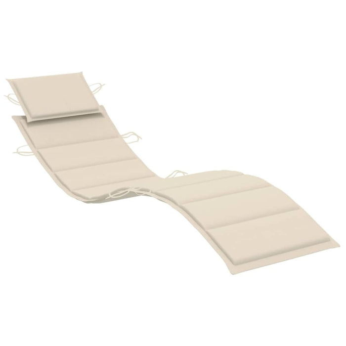 Rocking Sun Lounger With Cushion Solid Teak Wood Tbltttp