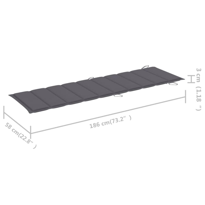 Rocking Sun Lounger With Cushion Solid Teak Wood Tbltttt