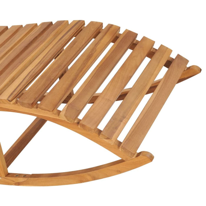 Rocking Sun Lounger With Cushion Solid Teak Wood Tbltttt