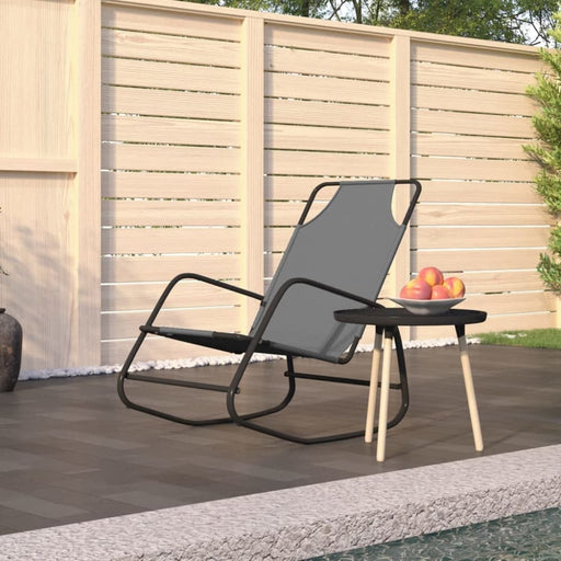 Rocking Sun Lounger Grey Steel and Textilene Tonoxp