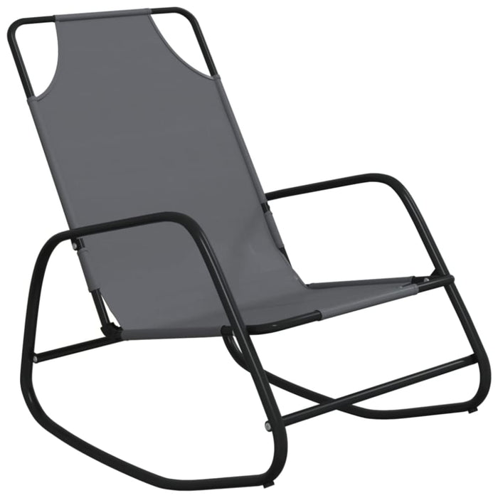 Rocking Sun Lounger Grey Steel and Textilene Tonoxp