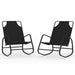 Rocking Sun Loungers 2 Pcs Black Steel and Textilene Tonoab