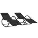 Rocking Sun Loungers 2 Pcs Black Steel and Textilene Tonotx