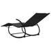 Rocking Sun Loungers 2 Pcs Black Steel and Textilene Tonoxn