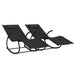 Rocking Sun Loungers 2 Pcs Black Steel and Textilene Tonoxn