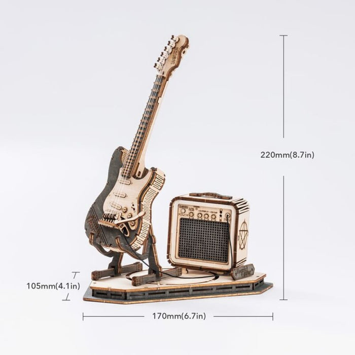Rokr Electric Guitar Model Gift for Kids Adult Assembly