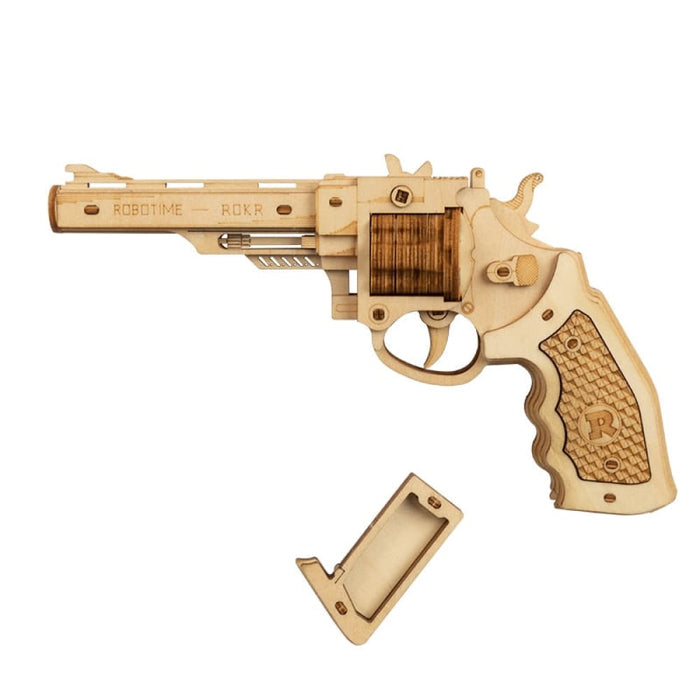 Rokr Diy Revolver Scatter with Rubber Band Bullet Wooden