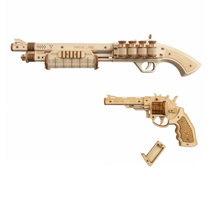 Rokr Diy Revolver Scatter with Rubber Band Bullet Wooden