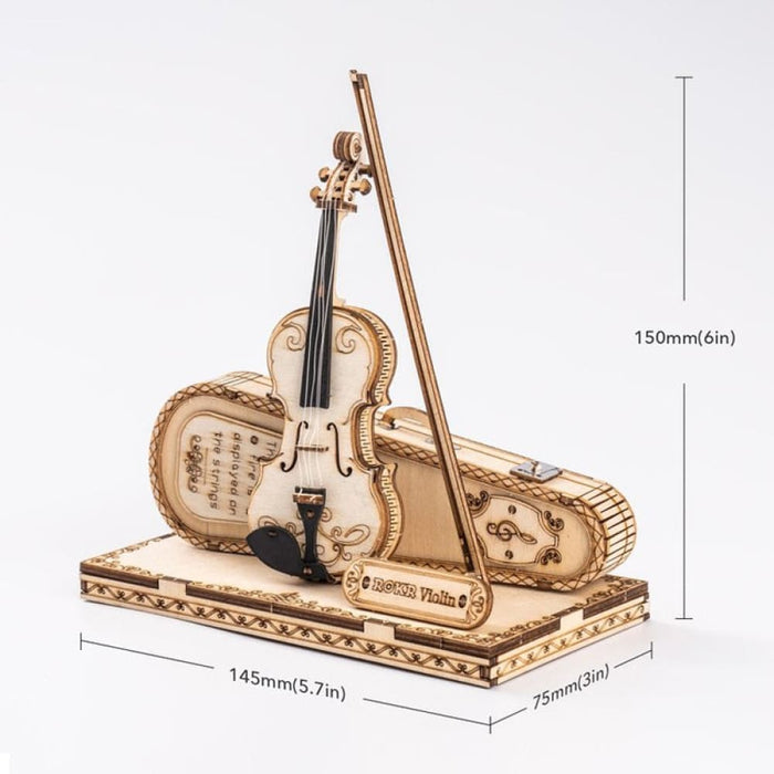 Rokr Violin Capriccio Model 3d Wooden Puzzle Easy Assembly