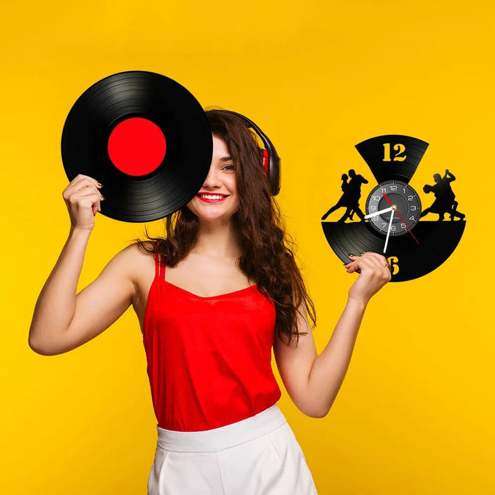 Romantic Ballroom Dancing Vinyl Record Wall Clock